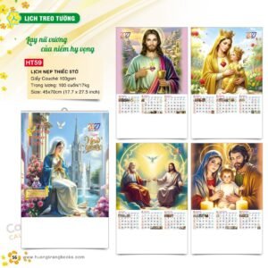 Lịch Treo Tường Nẹp Thiếc 2027 HT Mẫu HT59 (45 x 70cm) Quà Tết Truyền Thống Gốm Sứ & Lịch in logo doanh nghiệp quà tặng Tết tại Gốm Sứ Bát Tràng & Quà Tết