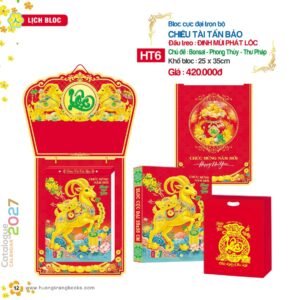 Lịch Bloc Cực Đại 2027 HT Mẫu HT6 (25 x 35cm) Quà Tết Truyền Thống Gốm Sứ & Lịch in logo doanh nghiệp quà tặng Tết tại Gốm Sứ Bát Tràng & Quà Tết