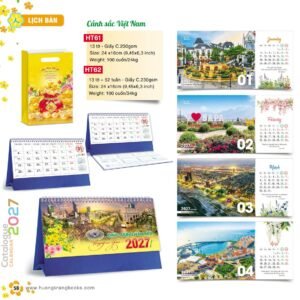 Lịch Để Bàn 2027 HT Mẫu HT61 (24 x 16cm) Quà Tết Truyền Thống Gốm Sứ & Lịch in logo doanh nghiệp quà tặng Tết tại Gốm Sứ Bát Tràng & Quà Tết