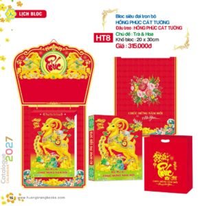 Lịch Bloc Siêu Đại 2027 HT Mẫu HT8 (20 x 30cm) Quà Tết Truyền Thống Gốm Sứ & Lịch in logo doanh nghiệp quà tặng Tết tại Gốm Sứ Bát Tràng & Quà Tết