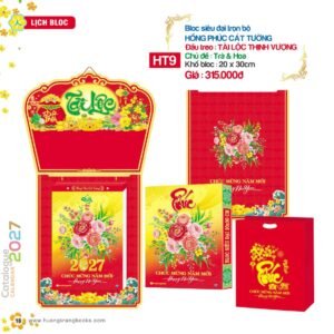 Lịch Bloc Siêu Đại 2027 HT Mẫu HT9 (20 x 30cm) Quà Tết Truyền Thống Gốm Sứ & Lịch in logo doanh nghiệp quà tặng Tết tại Gốm Sứ Bát Tràng & Quà Tết