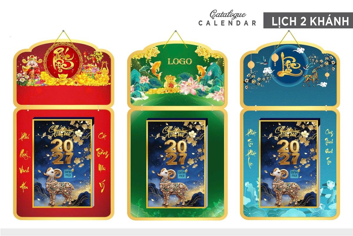 Lịch Khánh Gỗ Lamina 2 Đầu 2027 LM2D_030 - Gốm Sứ Bát Tràng VN