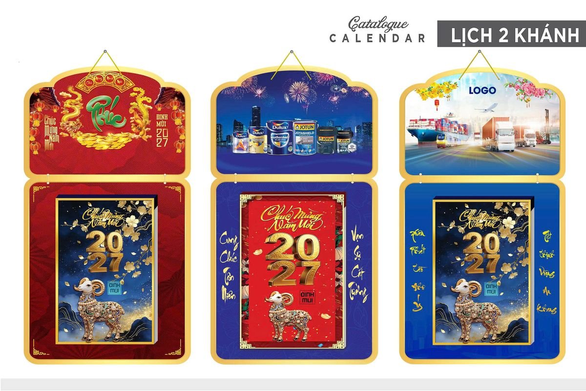 Lịch Khánh Gỗ Lamina 2 Đầu 2027 LM2D_034 - Gốm Sứ Bát Tràng VN