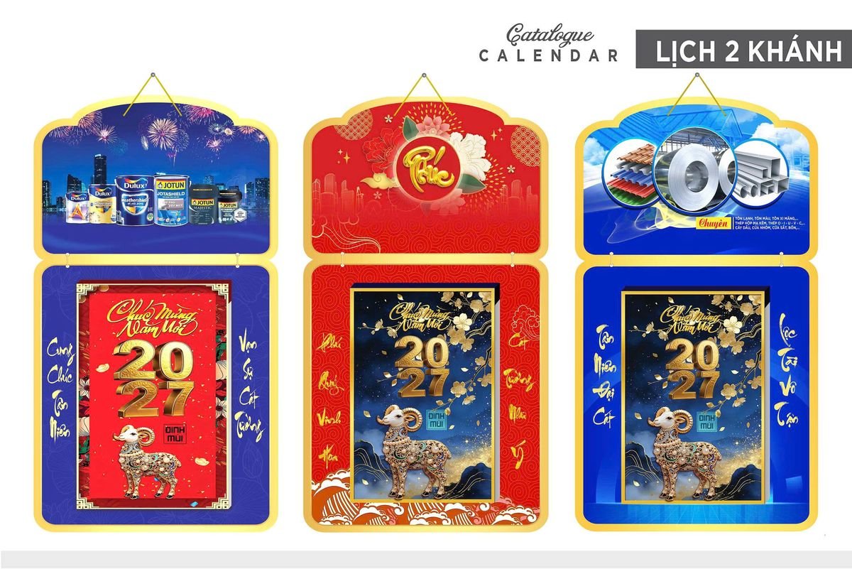 Lịch Khánh Gỗ Lamina 2 Đầu 2027 LM2D_036 - Gốm Sứ Bát Tràng VN