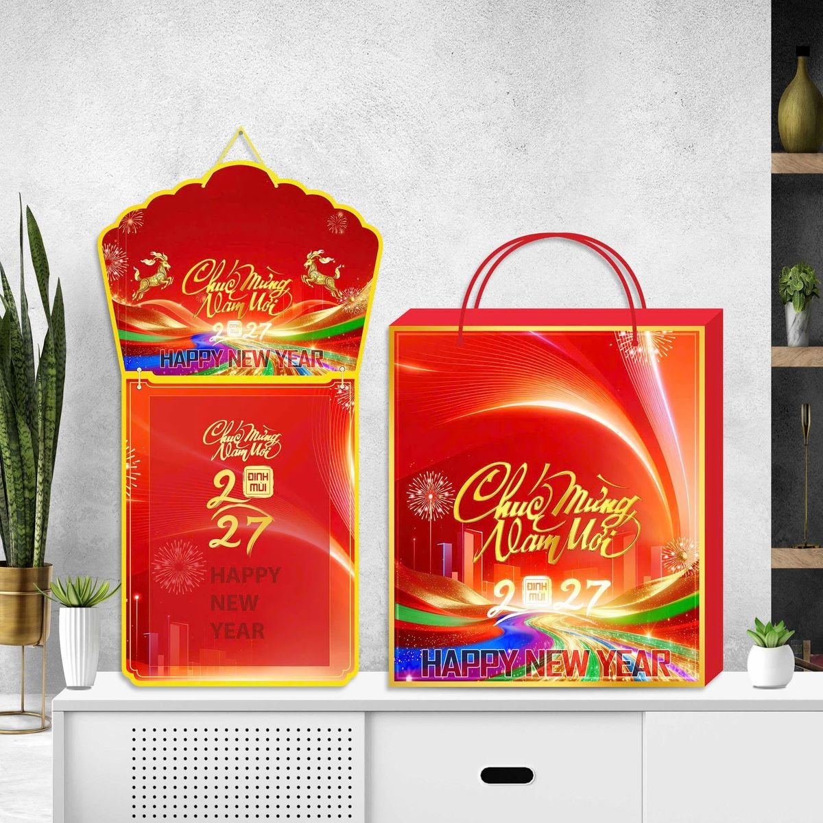 Lịch Khánh Gỗ Lamina 2 Đầu 2027 LM2D_063 - Gốm Sứ Bát Tràng VN