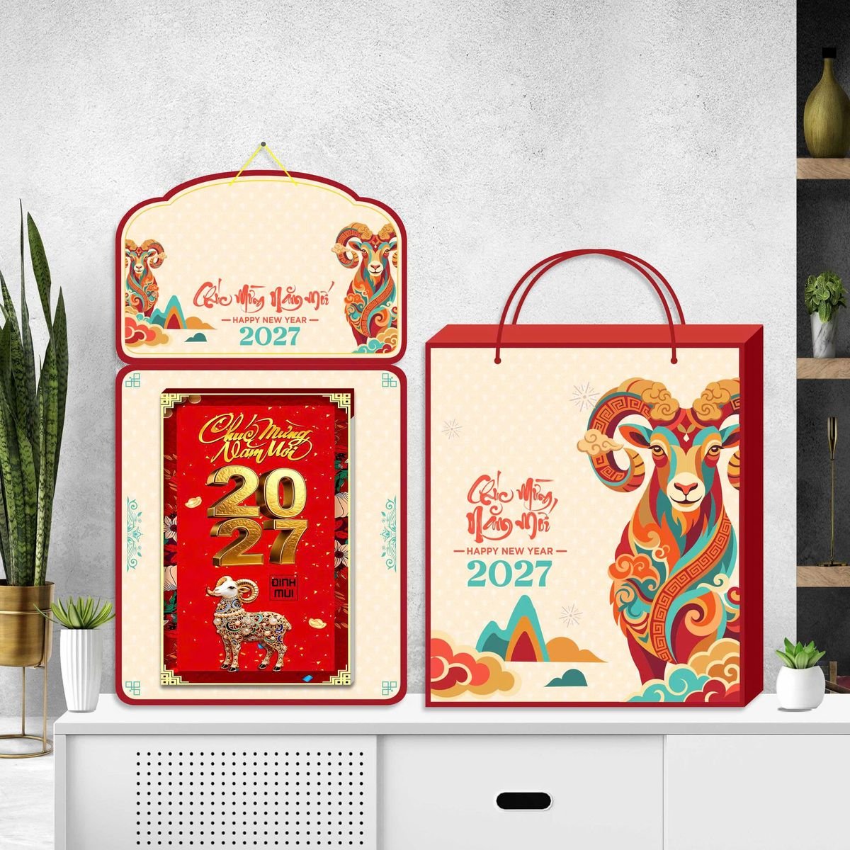 Lịch Khánh Gỗ Lamina 2 Đầu 2027 LM2D_064 - Gốm Sứ Bát Tràng VN