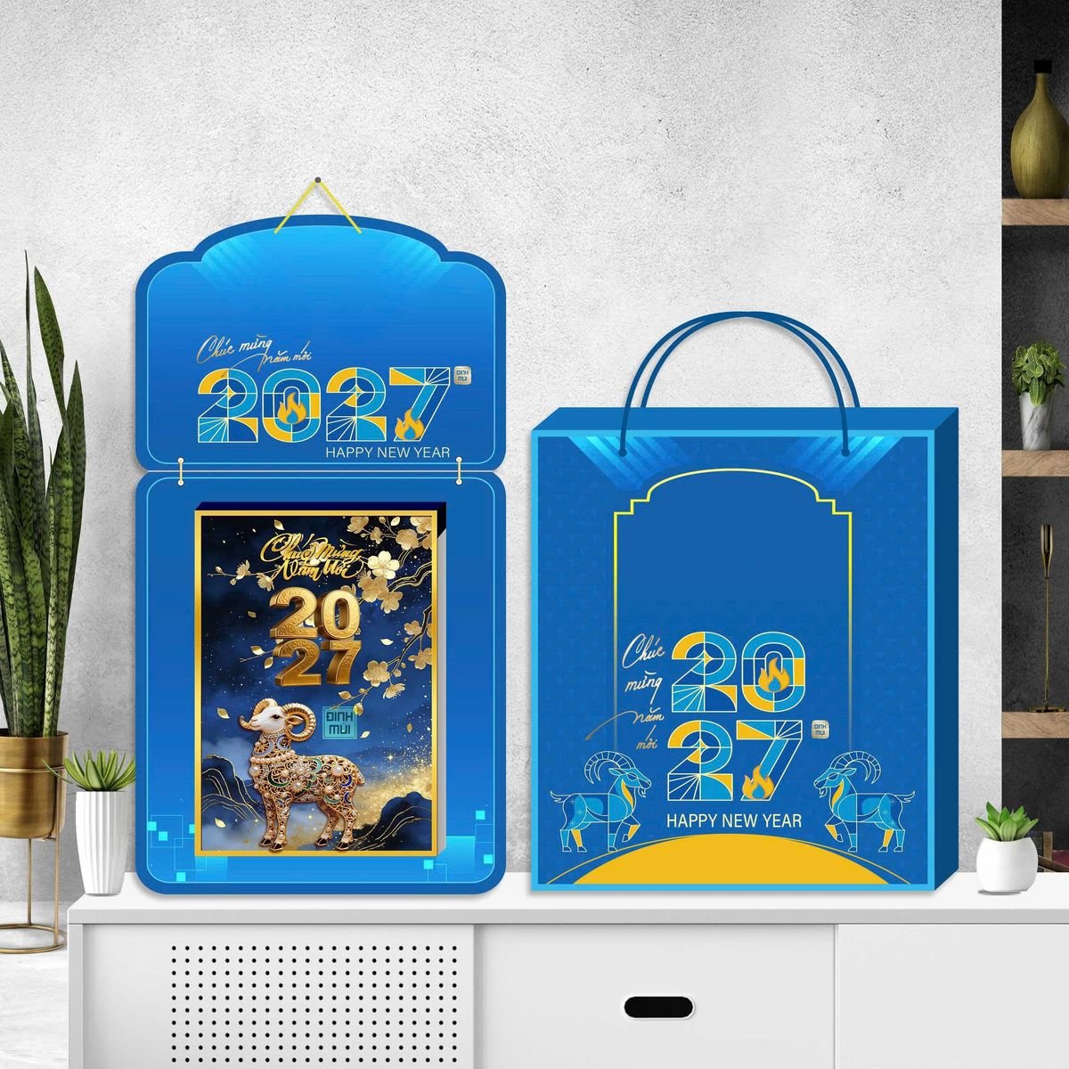 Lịch Khánh Gỗ Lamina 2 Đầu 2027 LM2D_065 - Gốm Sứ Bát Tràng VN