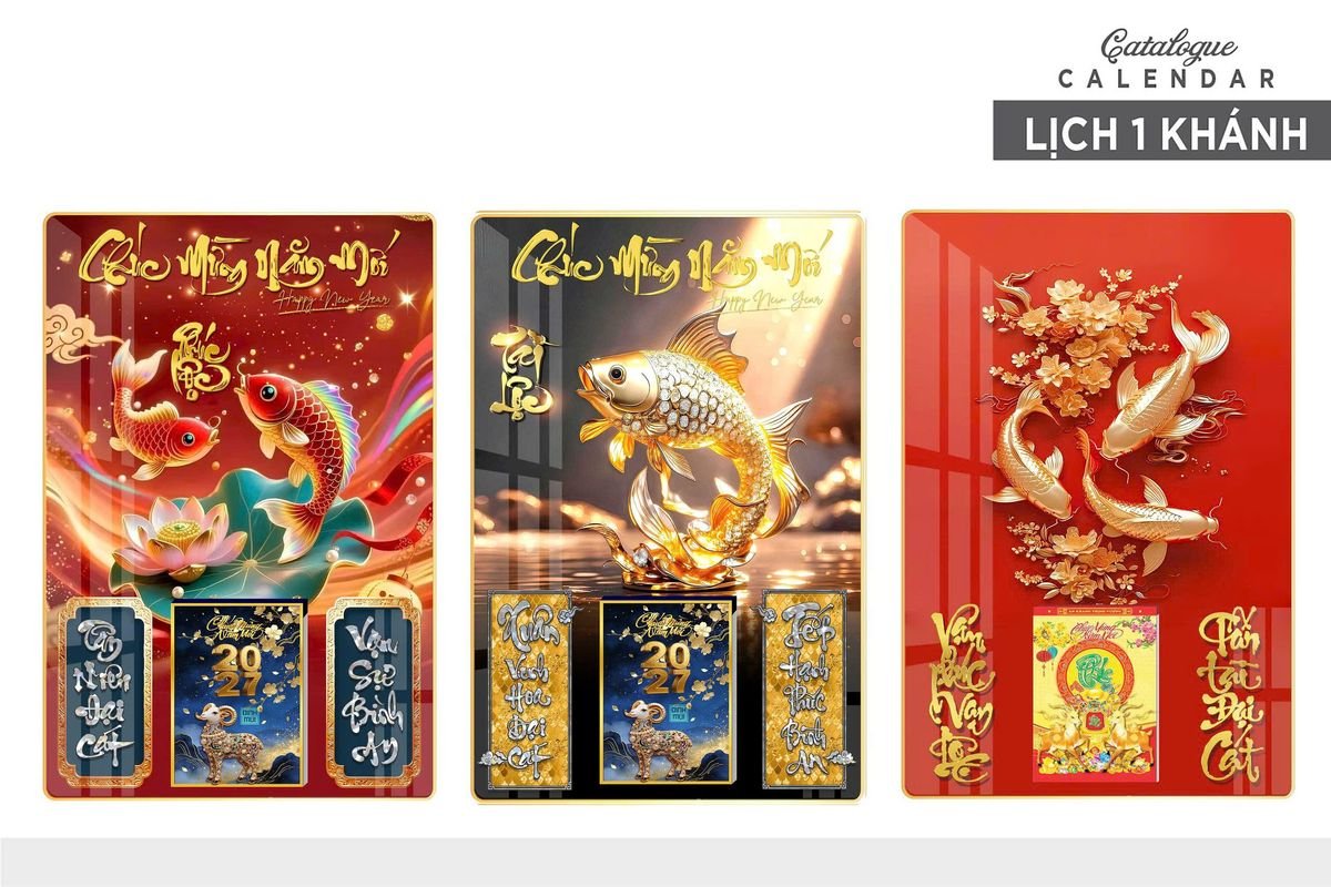 Lịch Gỗ Lamina Cao Cấp 40x60cm 2027 LM406_006 - Gốm Sứ Bát Tràng VN