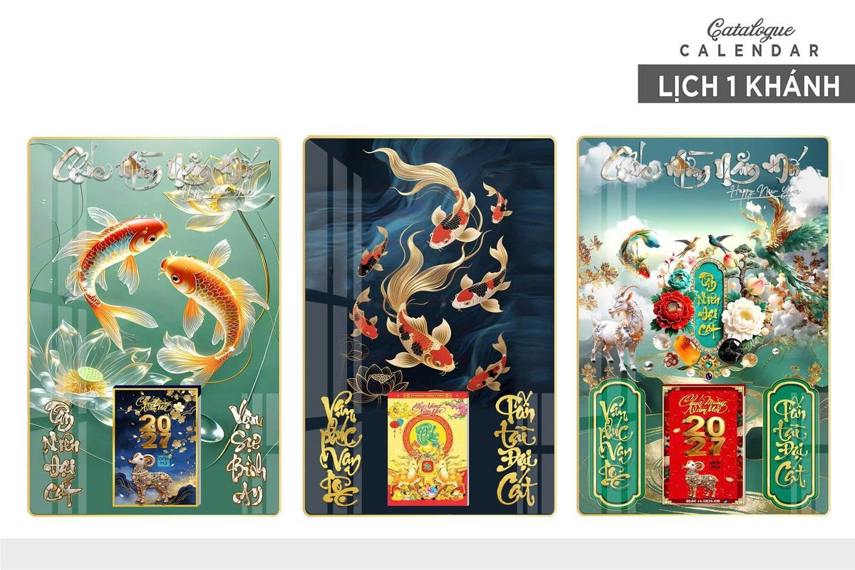 Lịch Gỗ Lamina Cao Cấp 40x60cm 2027 LM406_007 - Gốm Sứ Bát Tràng VN