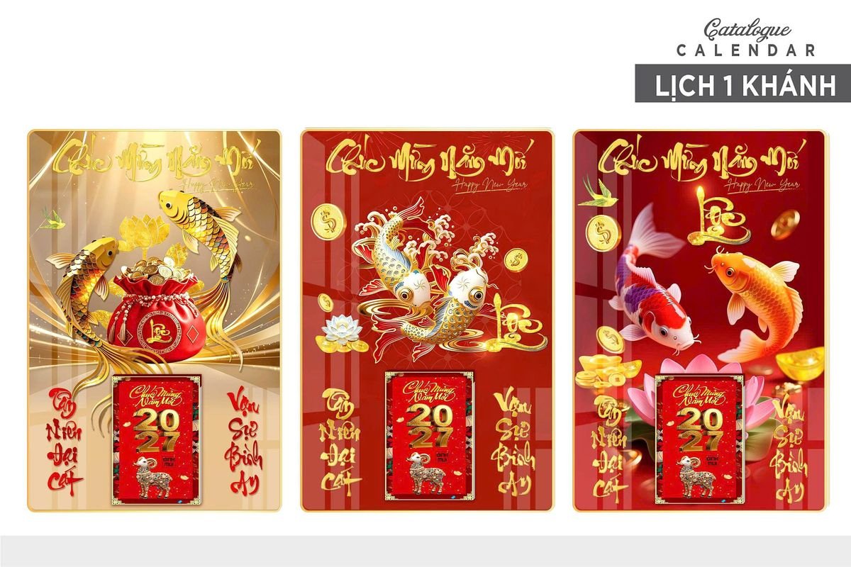 Lịch Gỗ Lamina Cao Cấp 40x60cm 2027 LM406_010 - Gốm Sứ Bát Tràng VN