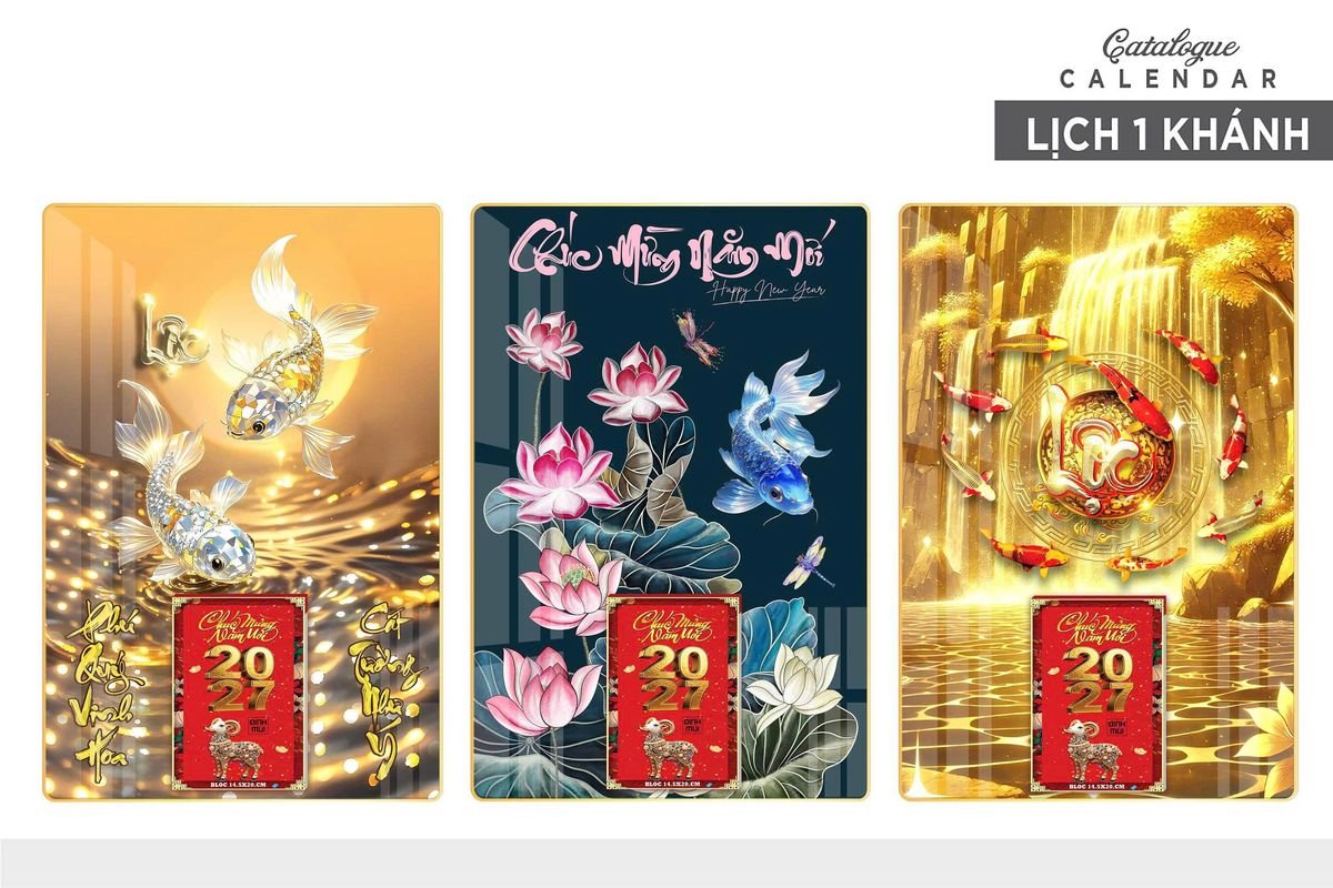 Lịch Gỗ Lamina Cao Cấp 40x60cm 2027 LM406_011 - Gốm Sứ Bát Tràng VN