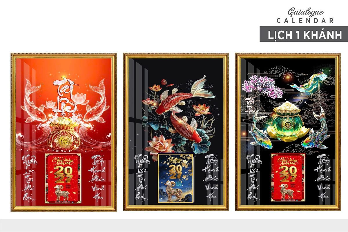 Lịch Gỗ Lamina Cao Cấp 40x60cm 2027 LM406_012 - Gốm Sứ Bát Tràng VN