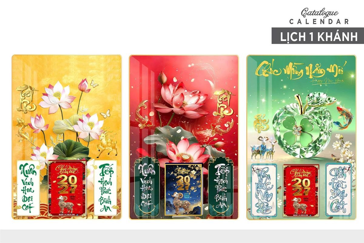 Lịch Gỗ Lamina Cao Cấp 40x60cm 2027 LM406_015 - Gốm Sứ Bát Tràng VN