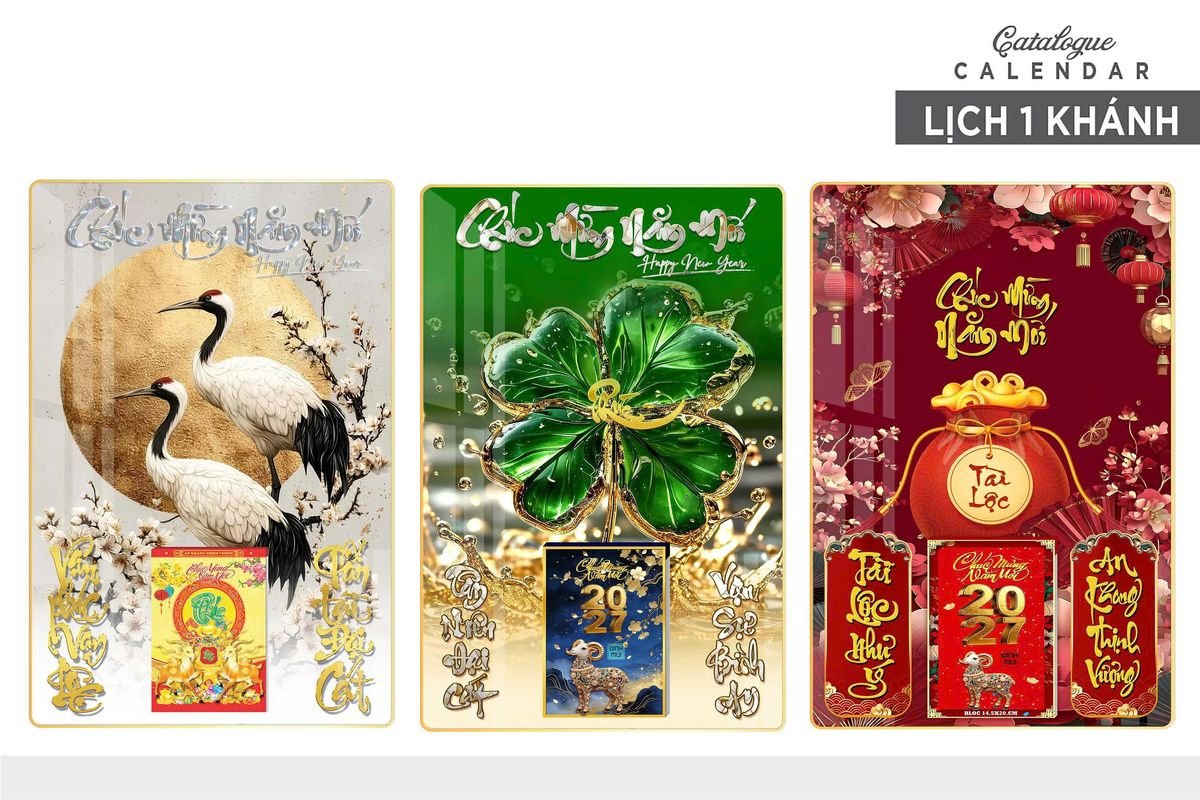 Lịch Gỗ Lamina Cao Cấp 40x60cm 2027 LM406_018 - Gốm Sứ Bát Tràng VN