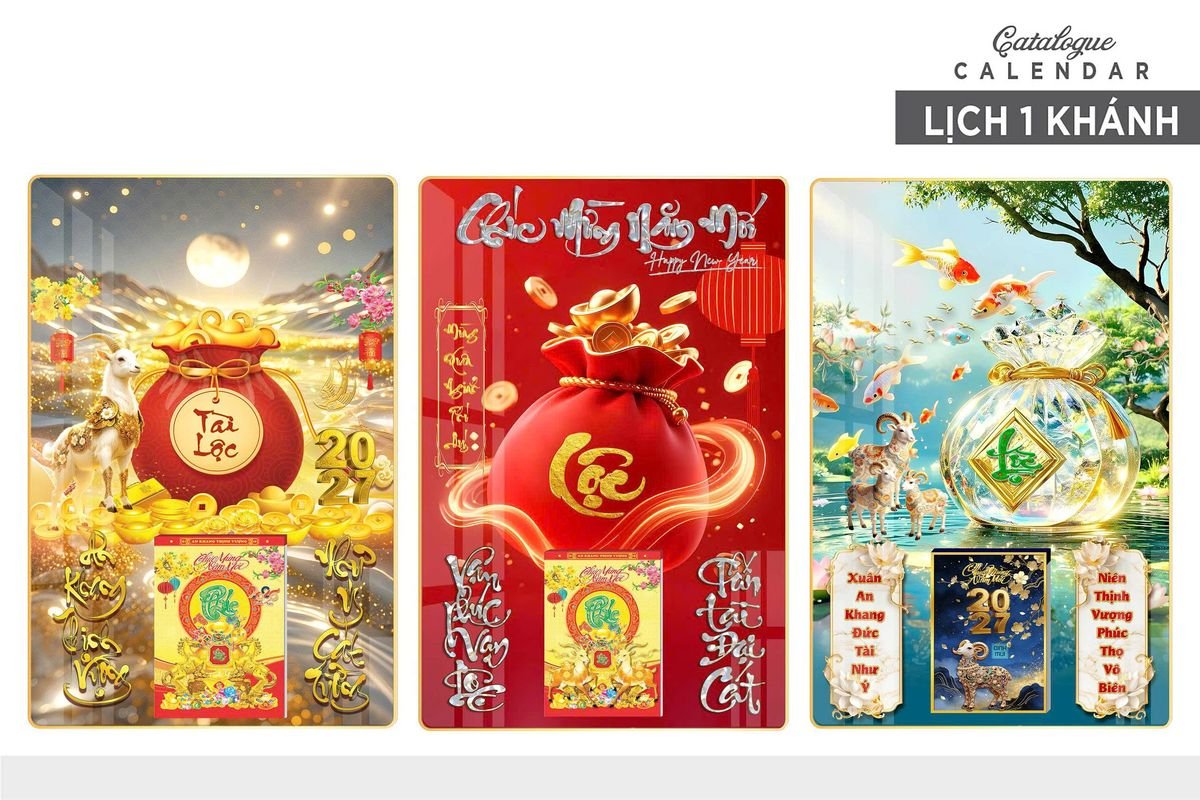 Lịch Gỗ Lamina Cao Cấp 40x60cm 2027 LM406_020 - Gốm Sứ Bát Tràng VN