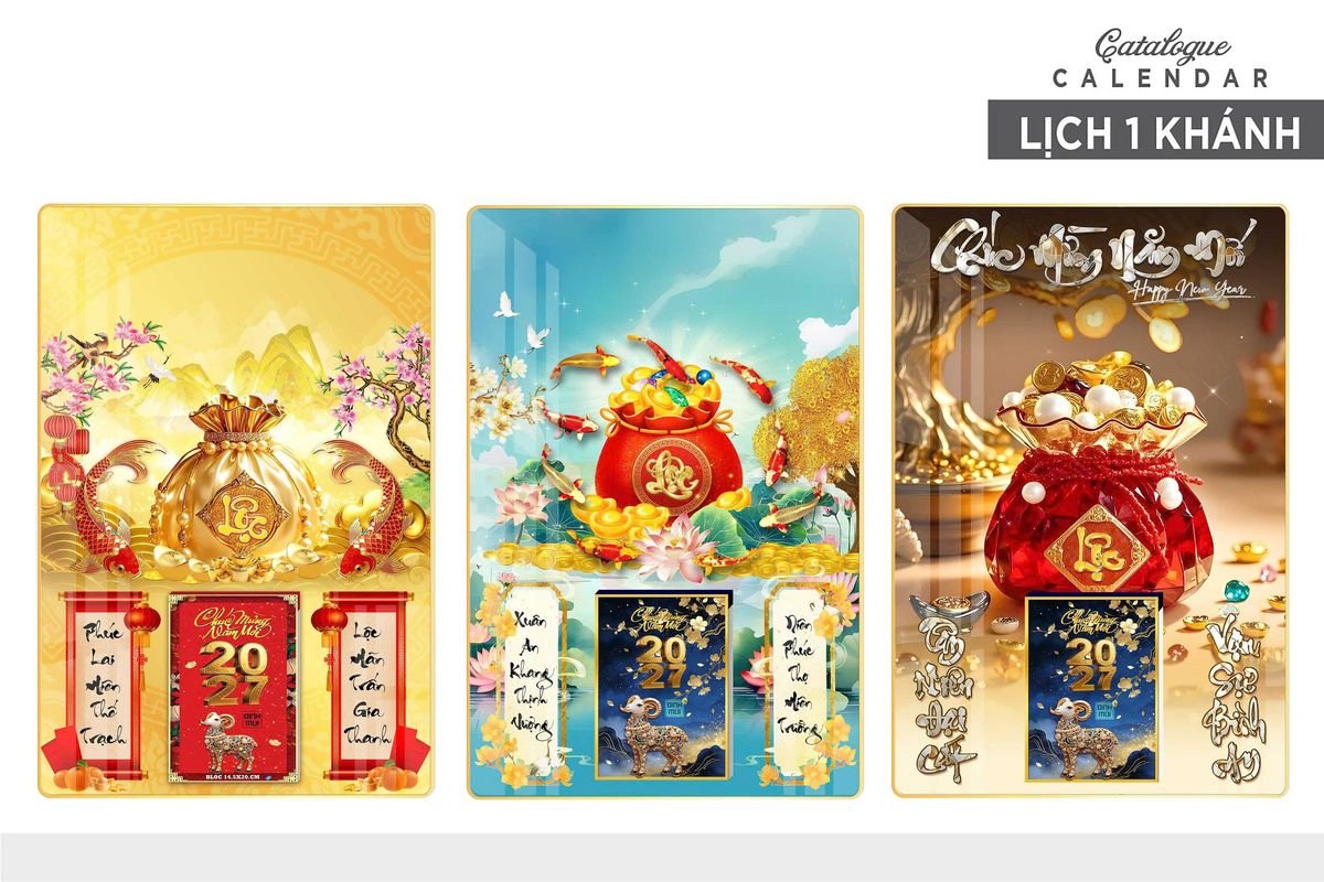 Lịch Gỗ Lamina Cao Cấp 40x60cm 2027 LM406_028 - Gốm Sứ Bát Tràng VN