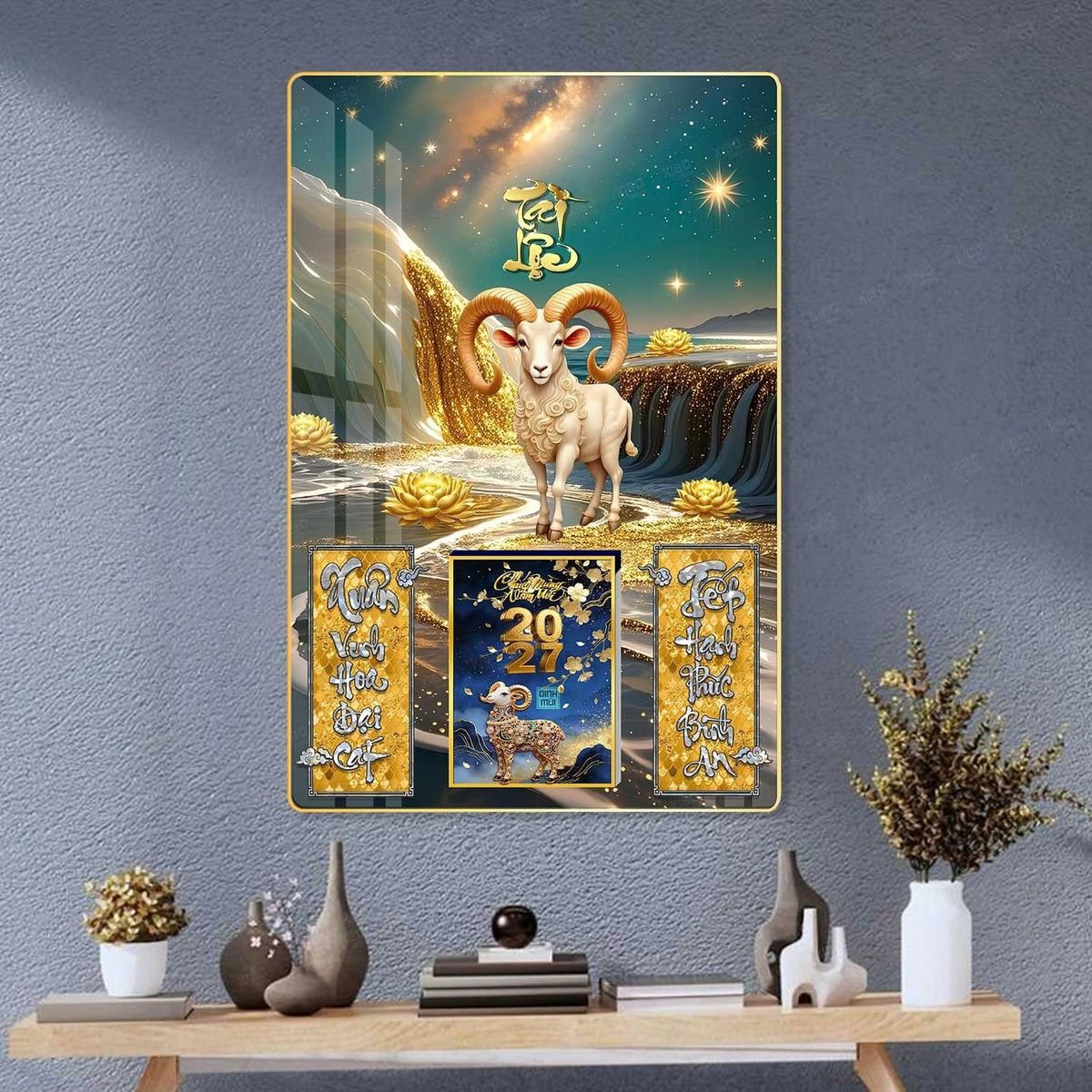 Lịch Gỗ Lamina Cao Cấp 40x60cm 2027 LM406_040 - Gốm Sứ Bát Tràng VN