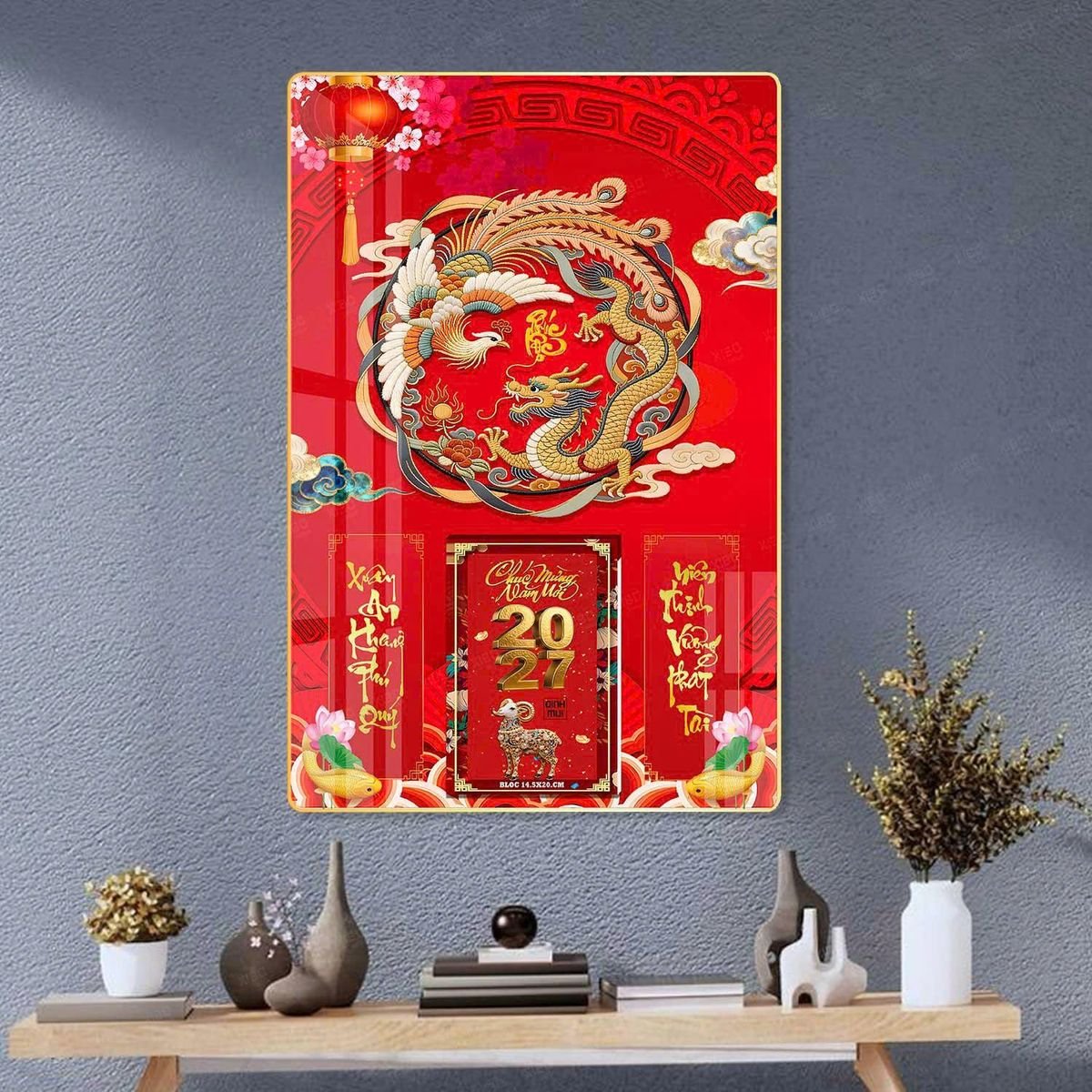 Lịch Gỗ Lamina Cao Cấp 40x60cm 2027 LM406_041 - Gốm Sứ Bát Tràng VN