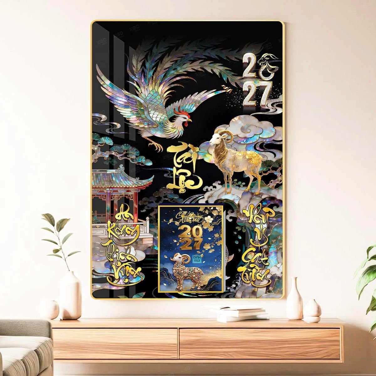 Lịch Gỗ Lamina Cao Cấp 40x60cm 2027 LM406_046 - Gốm Sứ Bát Tràng VN