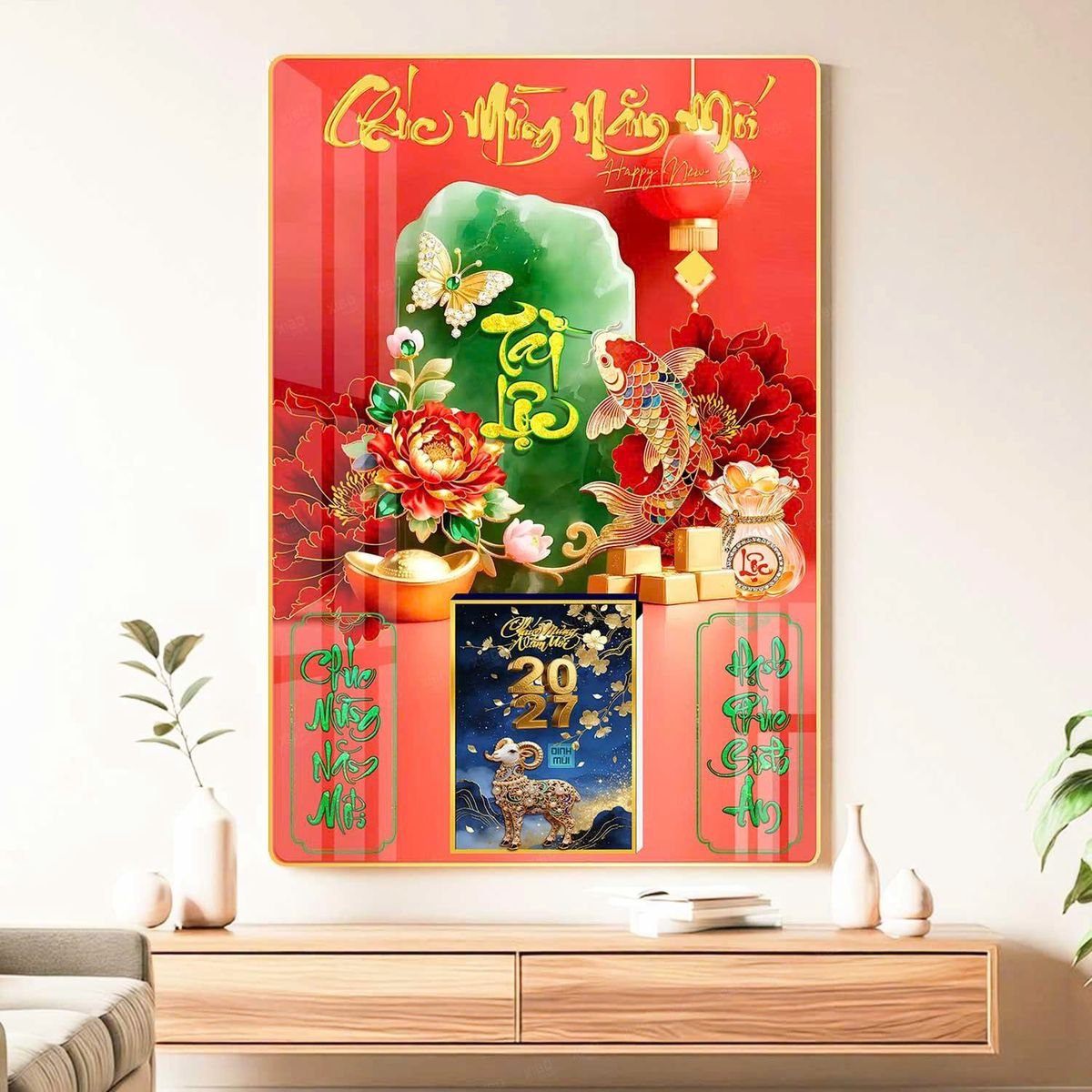 Lịch Gỗ Lamina Cao Cấp 40x60cm 2027 LM406_047 - Gốm Sứ Bát Tràng VN