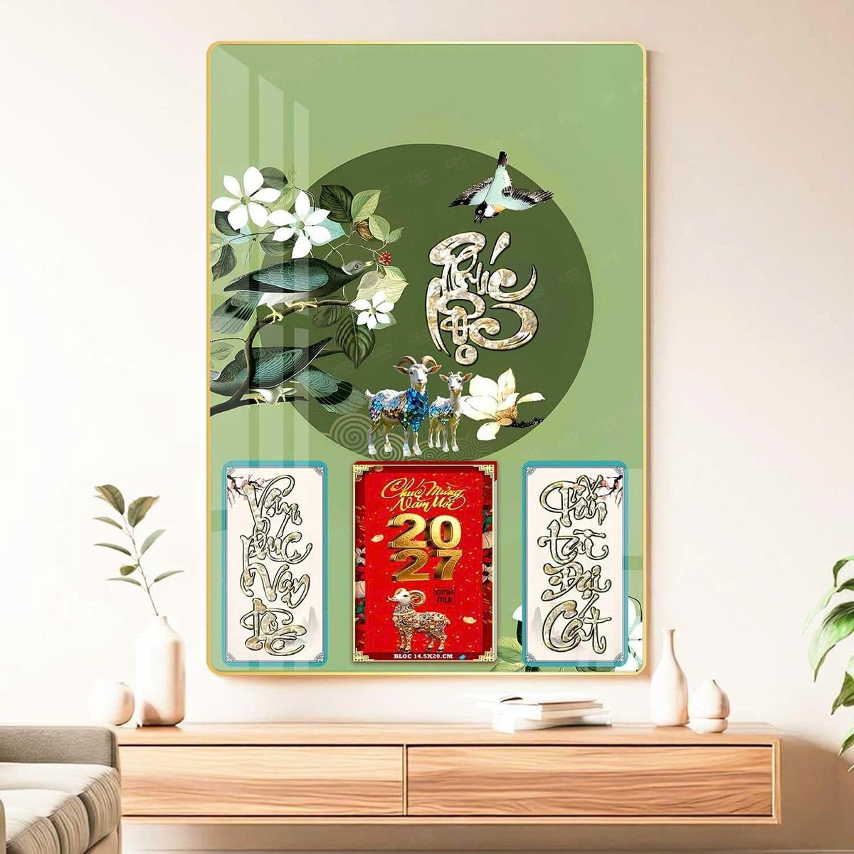Lịch Gỗ Lamina Cao Cấp 40x60cm 2027 LM406_048 - Gốm Sứ Bát Tràng VN