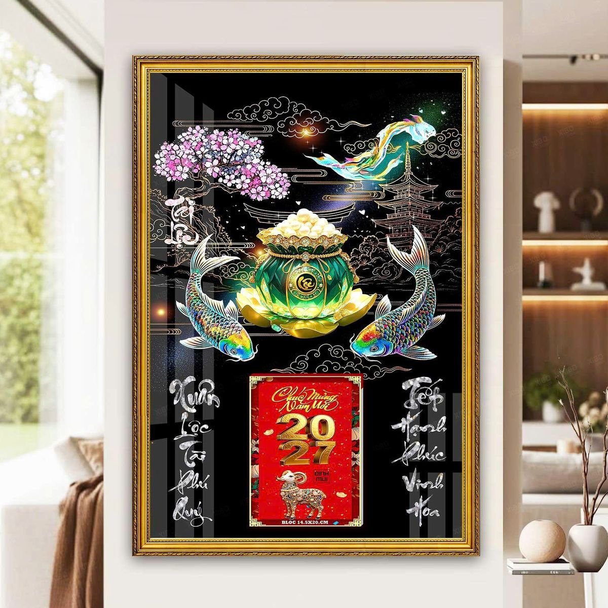 Lịch Gỗ Lamina Cao Cấp 40x60cm 2027 LM406_055 - Gốm Sứ Bát Tràng VN