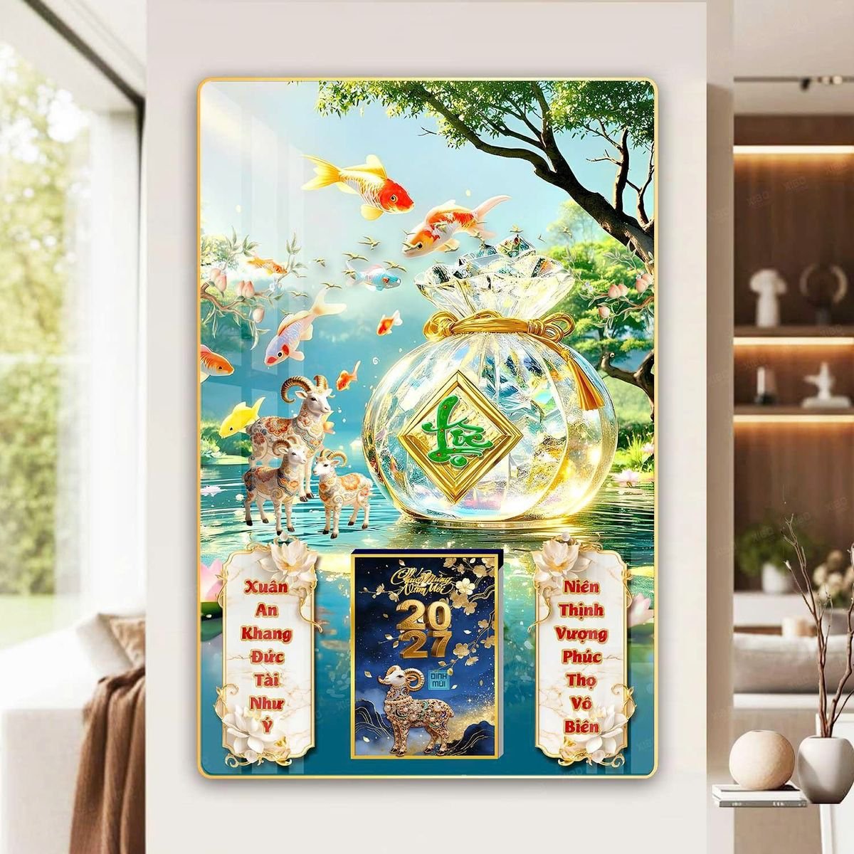 Lịch Gỗ Lamina Cao Cấp 40x60cm 2027 LM406_056 - Gốm Sứ Bát Tràng VN