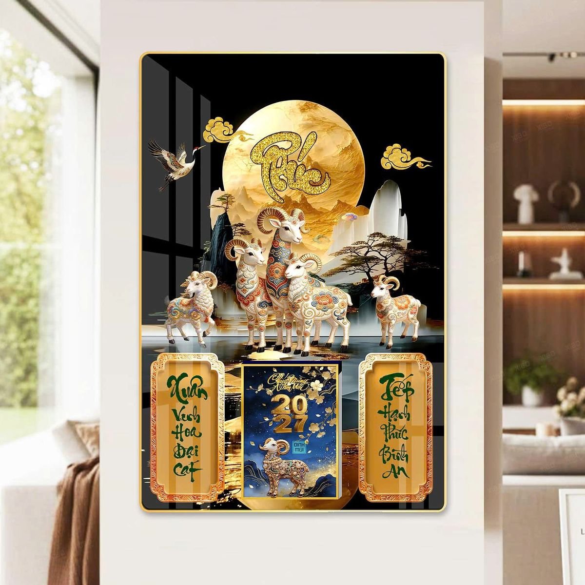 Lịch Gỗ Lamina Cao Cấp 40x60cm 2027 LM406_060 - Gốm Sứ Bát Tràng VN