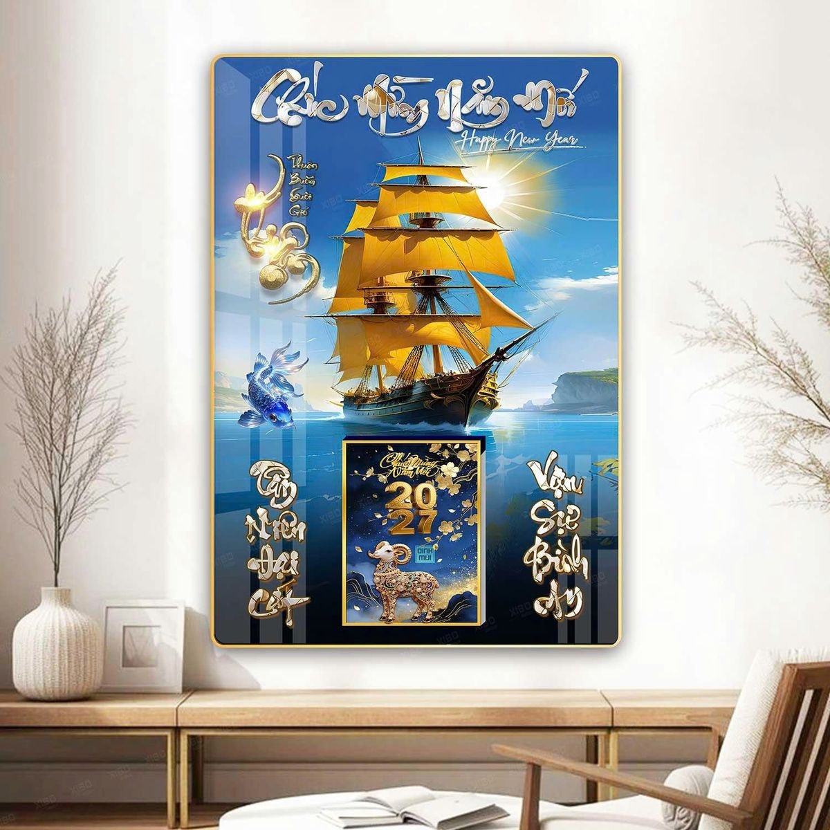 Lịch Gỗ Lamina Cao Cấp 40x60cm 2027 LM406_064 - Gốm Sứ Bát Tràng VN