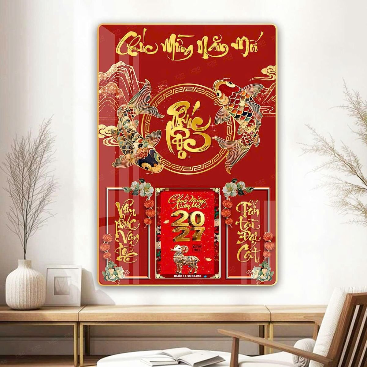 Lịch Gỗ Lamina Cao Cấp 40x60cm 2027 LM406_065 - Gốm Sứ Bát Tràng VN