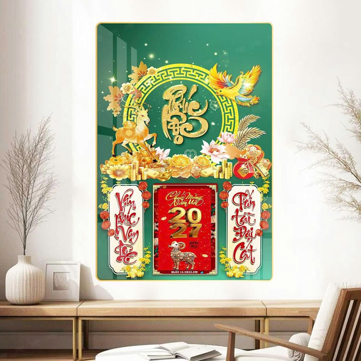 Lịch Gỗ Lamina Cao Cấp 40x60cm 2027 LM406_066 - Gốm Sứ Bát Tràng VN