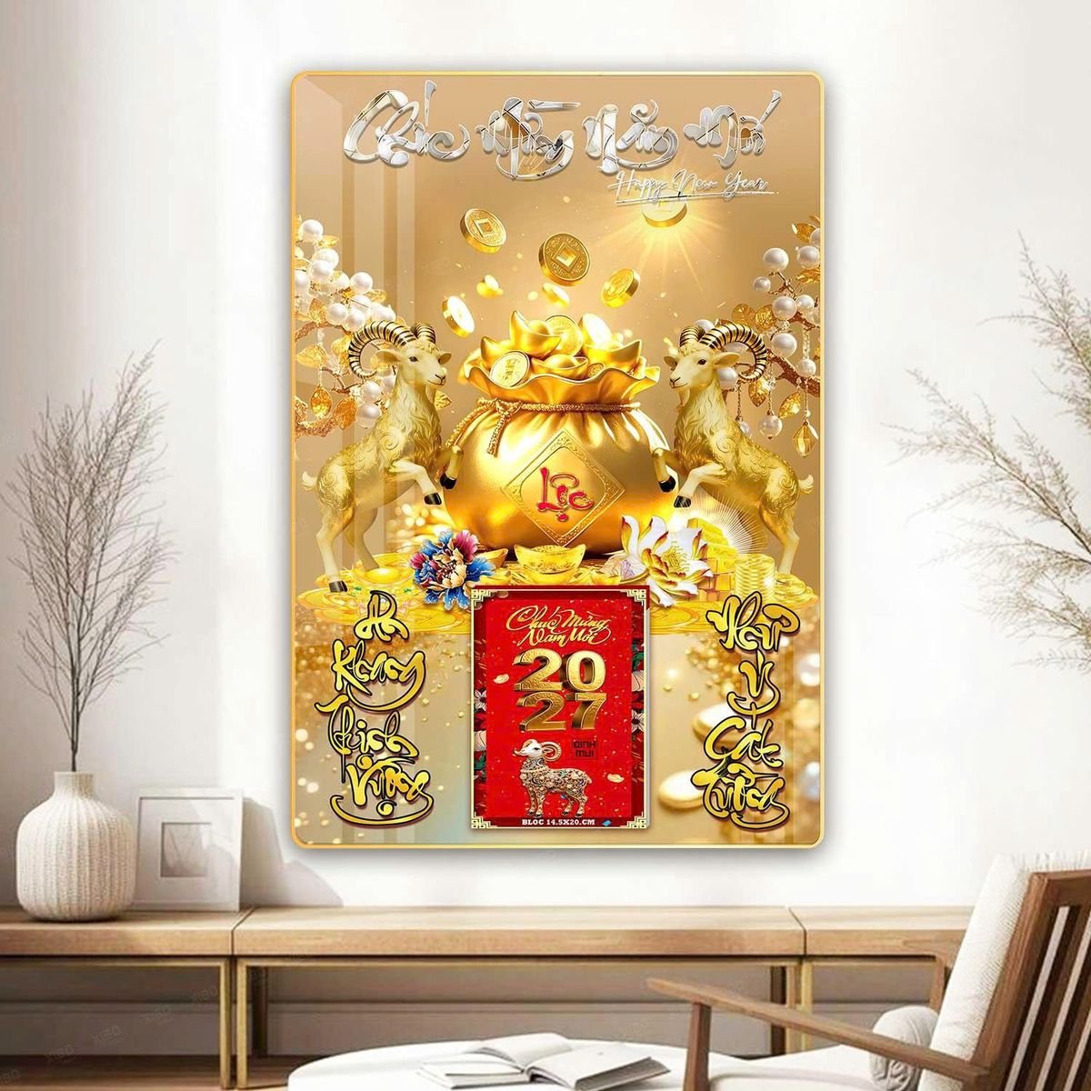 Lịch Gỗ Lamina Cao Cấp 40x60cm 2027 LM406_067 - Gốm Sứ Bát Tràng VN