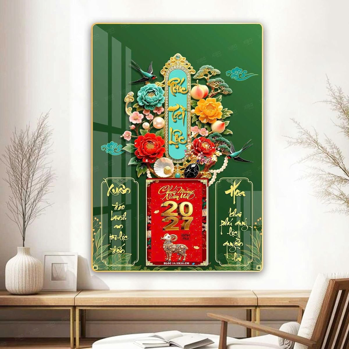 Lịch Gỗ Lamina Cao Cấp 40x60cm 2027 LM406_068 - Gốm Sứ Bát Tràng VN