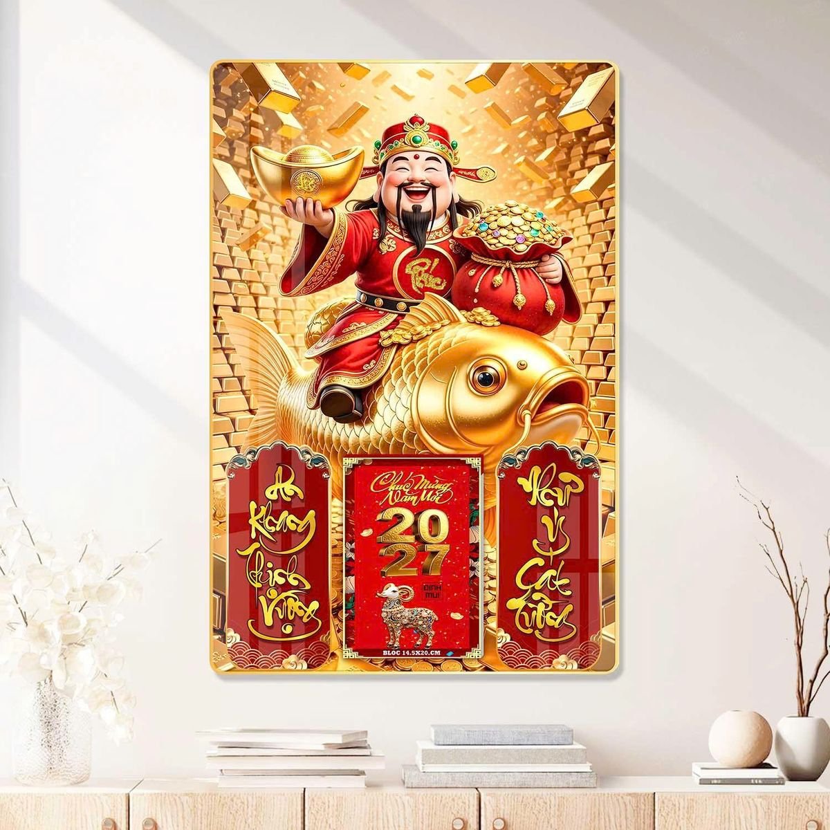 Lịch Gỗ Lamina Cao Cấp 40x60cm 2027 LM406_079 - Gốm Sứ Bát Tràng VN