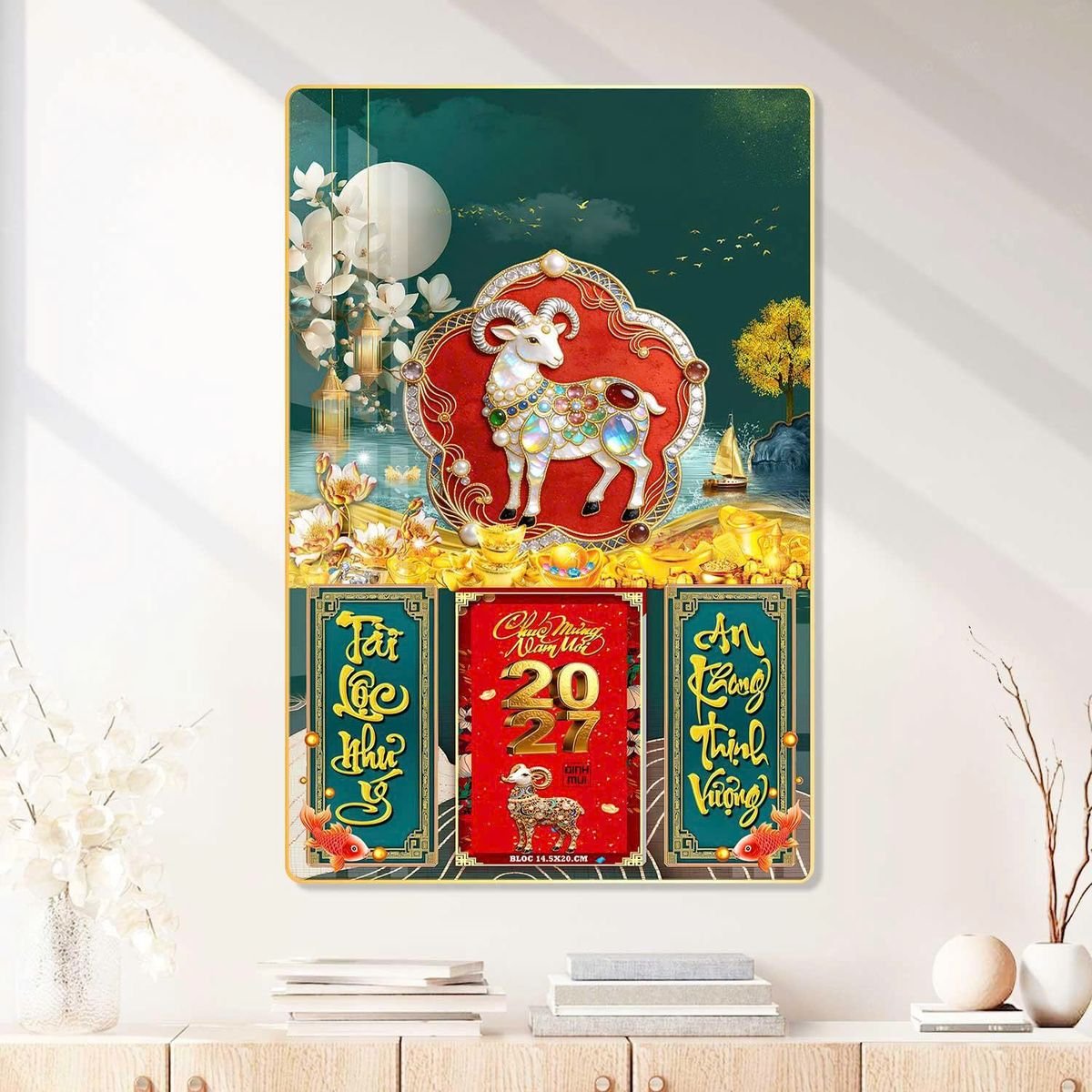 Lịch Gỗ Lamina Cao Cấp 40x60cm 2027 LM406_083 - Gốm Sứ Bát Tràng VN
