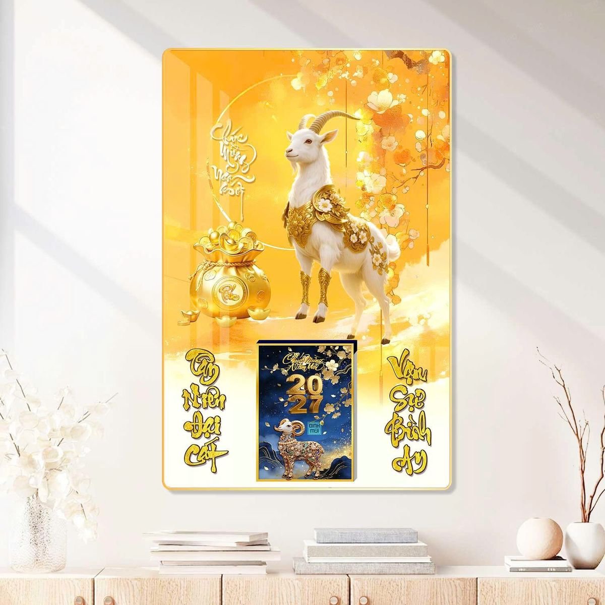 Lịch Gỗ Lamina Cao Cấp 40x60cm 2027 LM406_086 - Gốm Sứ Bát Tràng VN