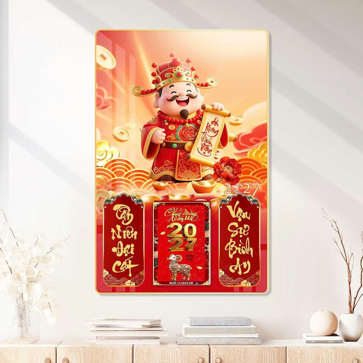 Lịch Gỗ Lamina Cao Cấp 40x60cm 2027 LM406_089 - Gốm Sứ Bát Tràng VN