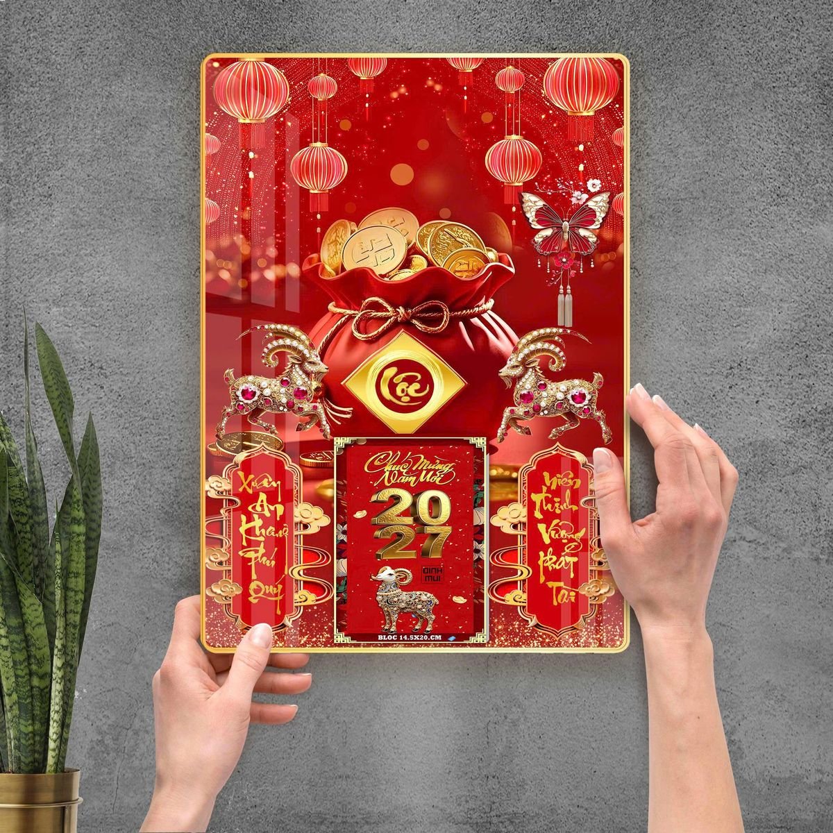 Lịch Gỗ Lamina Cao Cấp 40x60cm 2027 LM406_097 - Gốm Sứ Bát Tràng VN