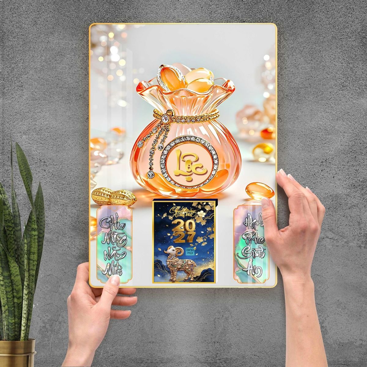 Lịch Gỗ Lamina Cao Cấp 40x60cm 2027 LM406_100 - Gốm Sứ Bát Tràng VN