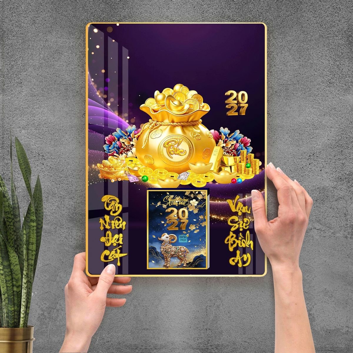 Lịch Gỗ Lamina Cao Cấp 40x60cm 2027 LM406_109 - Gốm Sứ Bát Tràng VN