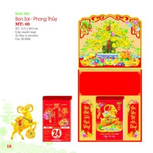 Lịch Bloc 2027 MT Mẫu MT09 (29 x 41 cm) Quà Tết Truyền Thống Gốm Sứ & Lịch in logo doanh nghiệp quà tặng Tết tại Gốm Sứ Bát Tràng & Quà Tết