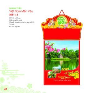 Lịch Bloc 2027 MT Mẫu MT11 (30 x 40cm) Quà Tết Truyền Thống Gốm Sứ & Lịch in logo doanh nghiệp quà tặng Tết tại Gốm Sứ Bát Tràng & Quà Tết