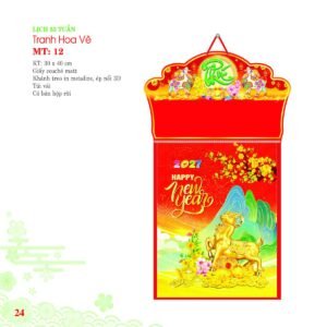 Lịch Bloc 2027 MT Mẫu MT12 (29 x 41 cm) Quà Tết Truyền Thống Gốm Sứ & Lịch in logo doanh nghiệp quà tặng Tết tại Gốm Sứ Bát Tràng & Quà Tết
