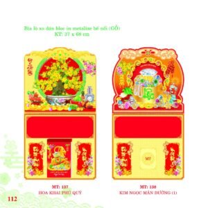 Bìa Lò Xo Dán Bloc 2027 MT Mẫu MT138 - Kim Ngọc Mãn Đường (37 x 68cm) Quà Tết Truyền Thống Gốm Sứ & Lịch in logo doanh nghiệp quà tặng Tết tại Gốm Sứ Bát Tràng & Quà Tết
