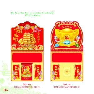 Bìa Lò Xo Dán Bloc 2027 MT Mẫu MT146 - Cát Tường Như Ý (37 x 68cm) Quà Tết Truyền Thống Gốm Sứ & Lịch in logo doanh nghiệp quà tặng Tết tại Gốm Sứ Bát Tràng & Quà Tết