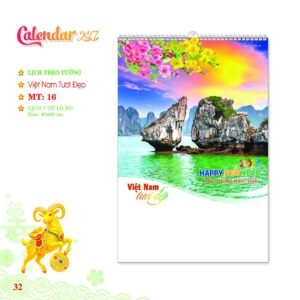 Lịch Treo Tường Lò Xo 2027 MT Mẫu MT16 (40 x 60cm) Quà Tết Truyền Thống Gốm Sứ & Lịch in logo doanh nghiệp quà tặng Tết tại Gốm Sứ Bát Tràng & Quà Tết