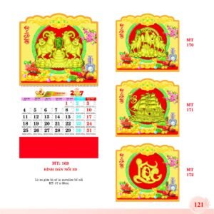 Lịch Treo Tường Lò Xo 2027 MT Mẫu MT171 (37 x 68cm) Quà Tết Truyền Thống Gốm Sứ & Lịch in logo doanh nghiệp quà tặng Tết tại Gốm Sứ Bát Tràng & Quà Tết