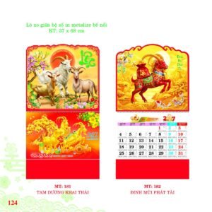 Lịch Treo Tường Lò Xo 2027 MT Mẫu MT182 (37 x 68cm) Quà Tết Truyền Thống Gốm Sứ & Lịch in logo doanh nghiệp quà tặng Tết tại Gốm Sứ Bát Tràng & Quà Tết