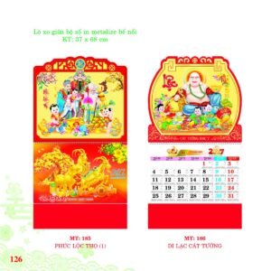 Lịch Treo Tường Lò Xo 2027 MT Mẫu MT186 - Cát Tường Như Ý (37 x 68cm) Quà Tết Truyền Thống Gốm Sứ & Lịch in logo doanh nghiệp quà tặng Tết tại Gốm Sứ Bát Tràng & Quà Tết