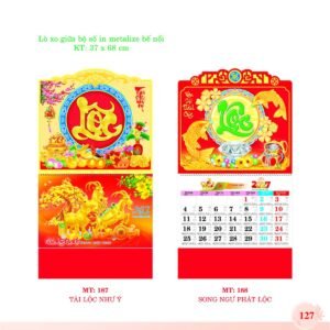 Lịch Treo Tường Lò Xo 2027 MT Mẫu MT187 (37 x 68cm) Quà Tết Truyền Thống Gốm Sứ & Lịch in logo doanh nghiệp quà tặng Tết tại Gốm Sứ Bát Tràng & Quà Tết